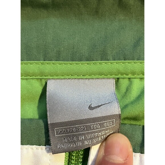 Vintage Nike Jacket Adult 2XL Green Full Zip Swoosh Logo Mock Neck Retro Women’s - Picture 3 of 11